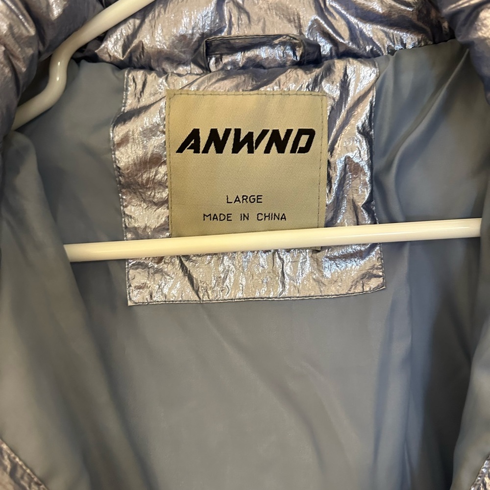 Blue Metallic Puffer Jacket - Picture 3 of 3